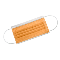 Маска медицинская Медикосм 3-х слойная, оранжевая, комплект 50 шт, пакет МС-МО175С