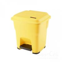 Гера контейнер пластиковый с педалью и крышкой, 35 литров, желтый 