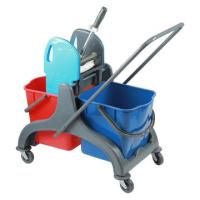 Тележка уборочная 2-ведерная 2 х 23 л, пластиковый каркас с вертикальным отжимом 