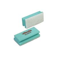 Губка Vileda мягкая, белый абразив, 7х15 см, зеленая 