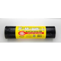 Мешки Ромашка ПВД 120л 68*105см 27мкм Практичные 50шт в рулоне,черный ВР-0064/5