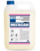 МЕГАСАН 5л средство для очистки и дезинфекции сантехники и кафельной плитки концетрированное 