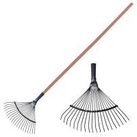 Грабли веерные 20 зубьев, ширина 39 см, деревянный черенок 120 см, 600676