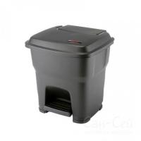 Гера контейнер пластиковый с педалью и крышкой 35л черный 