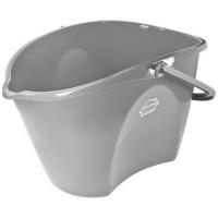Ведро пластмассовое 12 литров овальное со сливом, серое