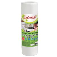 Салфетка вискоза в рулоне ЛЮБАША 20х23 см, 35 шт. в рулоне, 45 г/м2, 605489