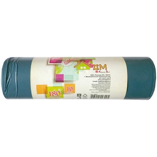 Мешки ЭКОДОМ 180л 10шт в рул черный арт.3002/20