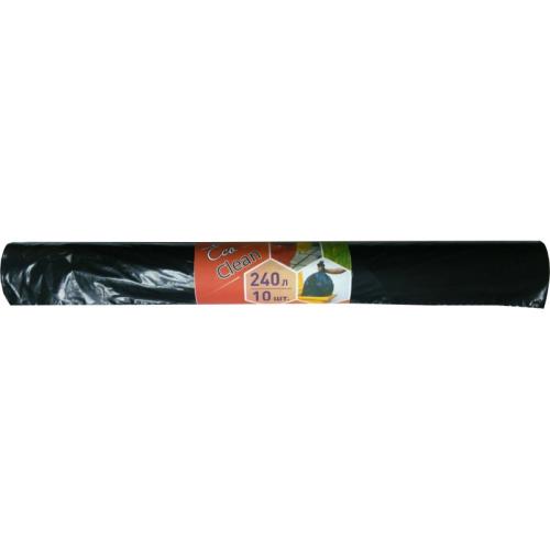 Мешки ПНД 240л EcoClean 50мкм  черный 10шт в рул. 2654/15